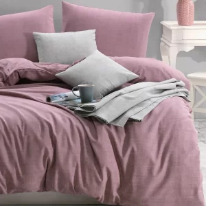 Polycotton Tek Kişilik Nevresim Takımı Voilet Pembe