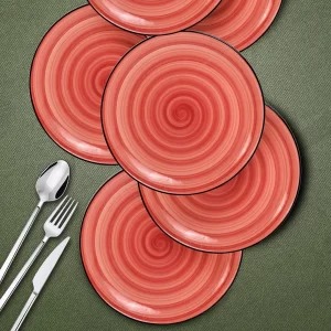 Porselen Kek Servis Tabağı Takımı 6 Parça 26cm