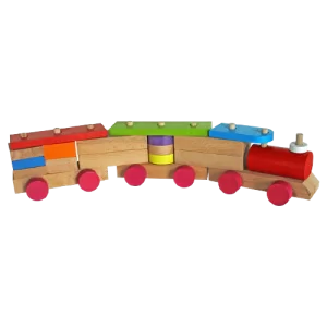 Natural Wooden Puzzle Train Set
