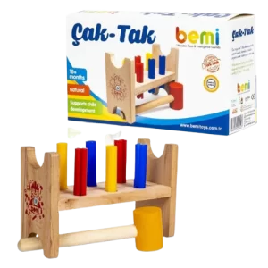 Natural Wood Plug & Snap Board Game