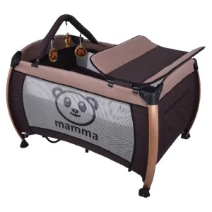 Mamma Armadillo Alluminum Gold Park Bed Crip