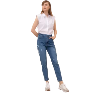 Baskılı Boyfriend Pantolon